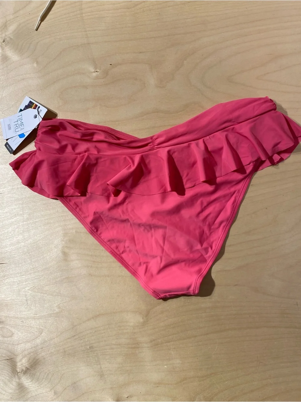 Time and Tru Hot Pink Swim Bottoms with Ruffle Detail XL (16-18) (RG)